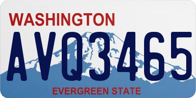 WA license plate AVQ3465