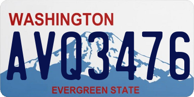 WA license plate AVQ3476