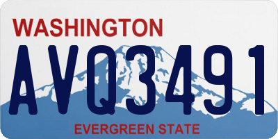WA license plate AVQ3491