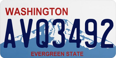 WA license plate AVQ3492