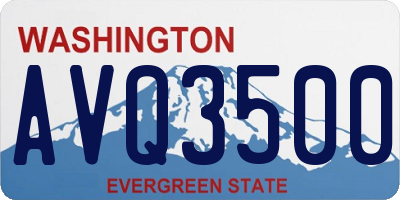 WA license plate AVQ3500
