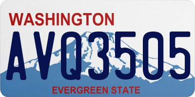 WA license plate AVQ3505