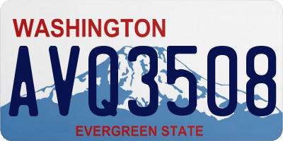WA license plate AVQ3508