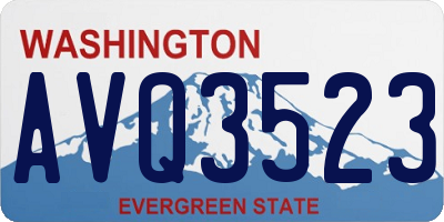 WA license plate AVQ3523
