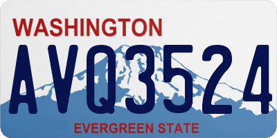 WA license plate AVQ3524