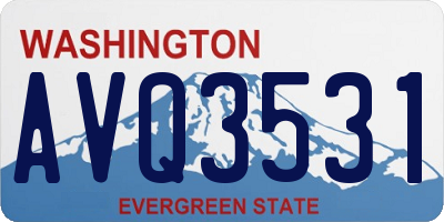 WA license plate AVQ3531
