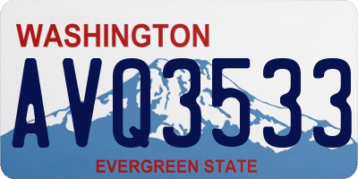 WA license plate AVQ3533
