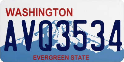 WA license plate AVQ3534