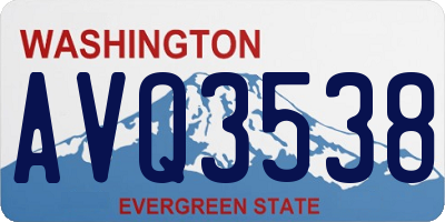 WA license plate AVQ3538