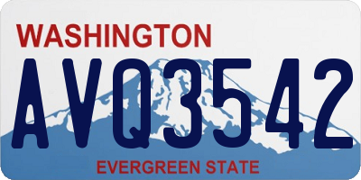 WA license plate AVQ3542