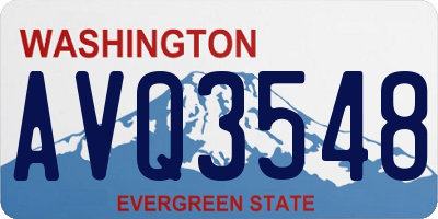 WA license plate AVQ3548