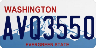 WA license plate AVQ3550