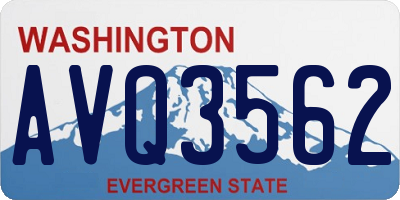 WA license plate AVQ3562