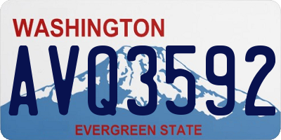 WA license plate AVQ3592