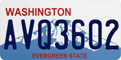 WA license plate AVQ3602
