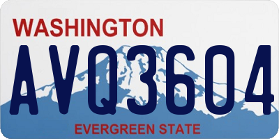 WA license plate AVQ3604