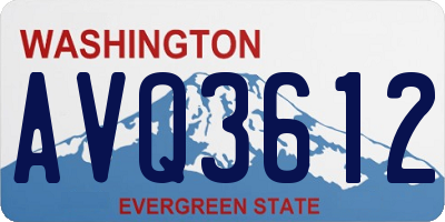 WA license plate AVQ3612