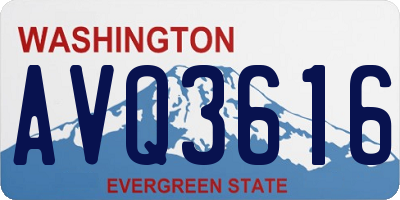 WA license plate AVQ3616