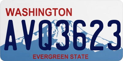 WA license plate AVQ3623