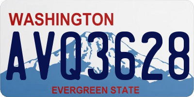 WA license plate AVQ3628