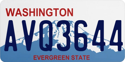 WA license plate AVQ3644