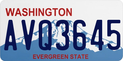 WA license plate AVQ3645