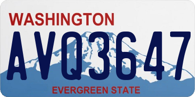 WA license plate AVQ3647