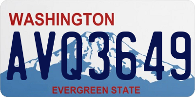 WA license plate AVQ3649