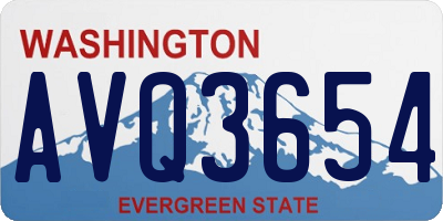 WA license plate AVQ3654