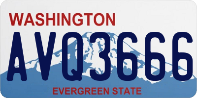 WA license plate AVQ3666