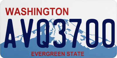 WA license plate AVQ3700
