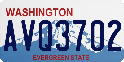 WA license plate AVQ3702