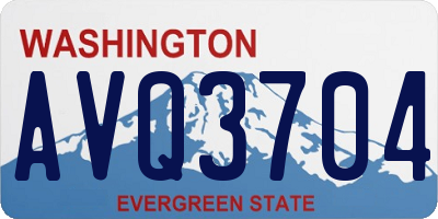 WA license plate AVQ3704
