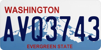 WA license plate AVQ3743