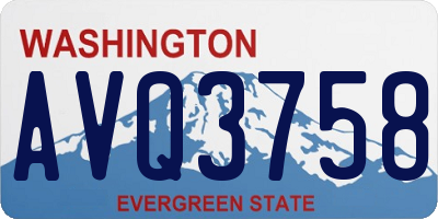WA license plate AVQ3758