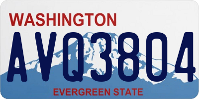 WA license plate AVQ3804