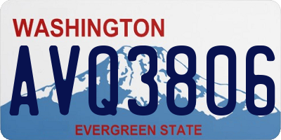 WA license plate AVQ3806