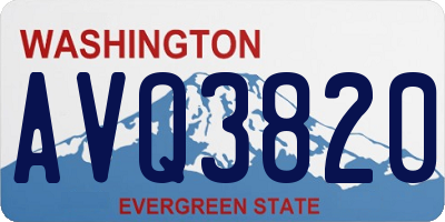 WA license plate AVQ3820