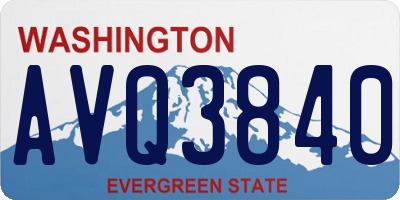 WA license plate AVQ3840