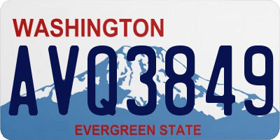 WA license plate AVQ3849