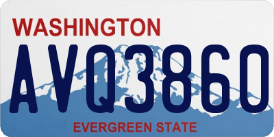 WA license plate AVQ3860