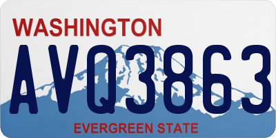 WA license plate AVQ3863