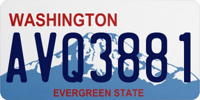 WA license plate AVQ3881