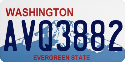 WA license plate AVQ3882