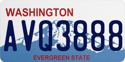 WA license plate AVQ3888