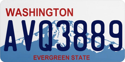 WA license plate AVQ3889