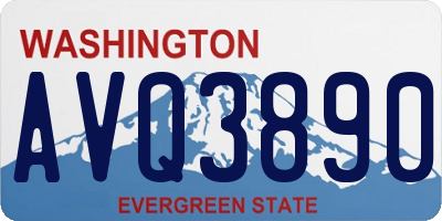 WA license plate AVQ3890