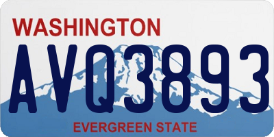 WA license plate AVQ3893