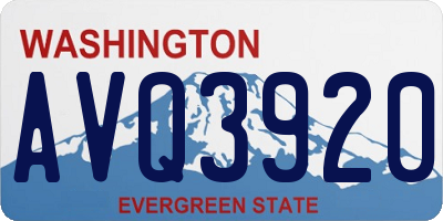 WA license plate AVQ3920