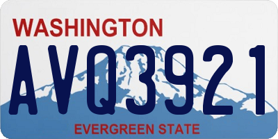 WA license plate AVQ3921